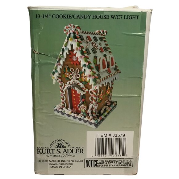 Kurt S. Adler Gingerbread Candy House Light-Up Christmas Decor 13.5" - Picture 10 of 14